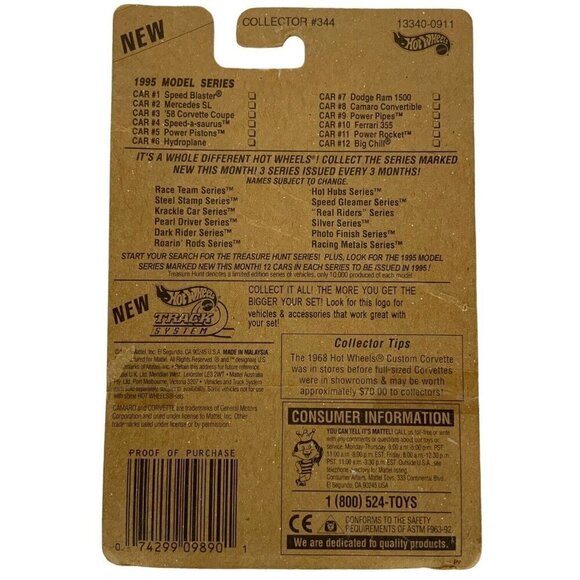 Hot Wheels 1995 Model Series Teal Camaro Convertible No 8 Of 12 Cars 344 NEW - Picture 2 of 4